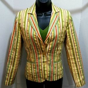 Cabi 8 yellow jacket searsucker longsleeve striped